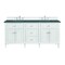 James Martin Vanities 72'' Double Vanity, Bright White w/ 3 CM Parisien Bleu Quartz Top 424-V72-BW-3PBL - alternate 1